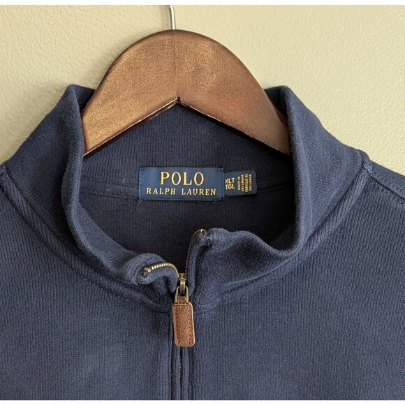 Polo Ralph Lauren Size XLT Quarter Zip Sweatshirt Mens Blue Pullover Tall 1/4 - Picture 3 of 5